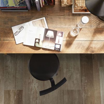 wood look tile floors in a home office for Illinois homes